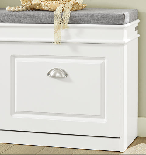 2 Flip-Drawers Shoe Bench, FSR64-W