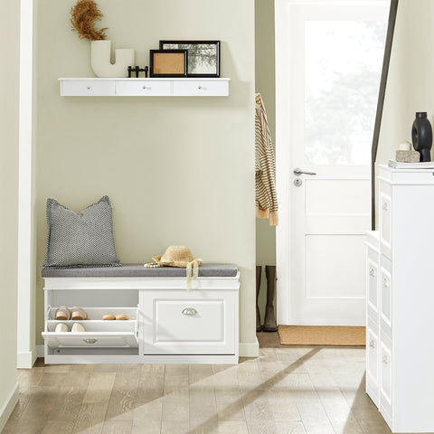 2 Flip-Drawers Shoe Bench, FSR64-W