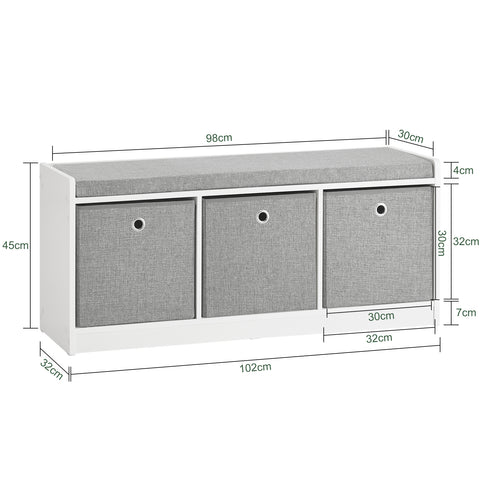 3 Baskets Storage Bench, FSR65-DG