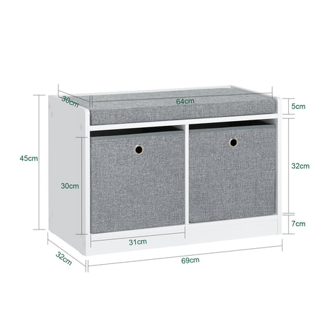 2 Baskets Storage Bench, FSR65-K-DG