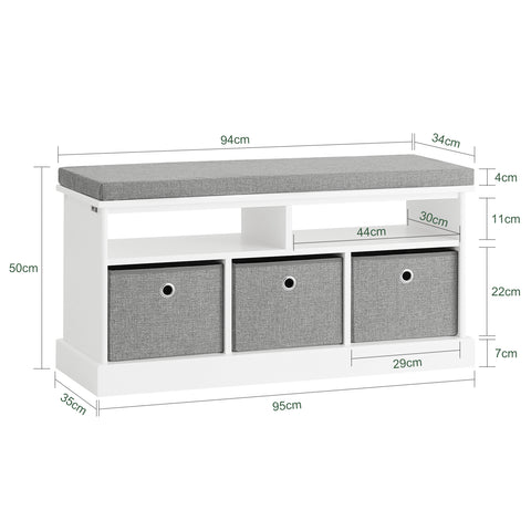 3 Baskets & 2 Shelvs Storage Bench, FSR67-HG