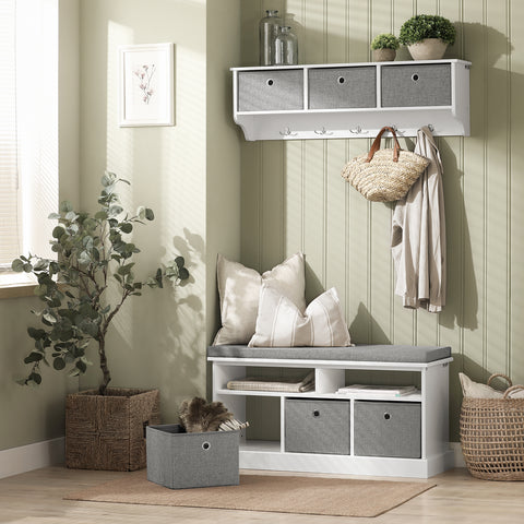 3 Baskets & 2 Shelvs Storage Bench, FSR67-HG