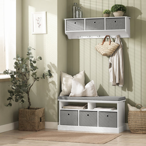 3 Baskets & 2 Shelvs Storage Bench, FSR67-HG