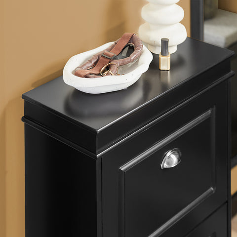 2 Drawers Shoe Cabinet Shoe Storage Organizer, FSR78-SCH