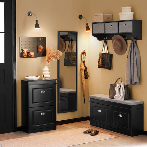 2 Drawers Shoe Cabinet Shoe Storage Organizer, FSR78-SCH