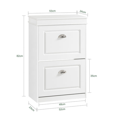 2 Drawers Shoe Cabinet Shoe Storage Organizer, FSR78-W