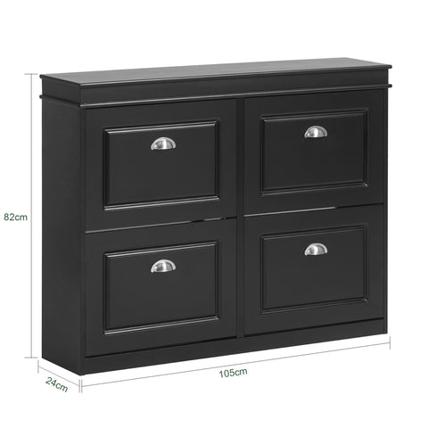 4 Flip Drawers Shoe Cabinet, FSR79-SCH