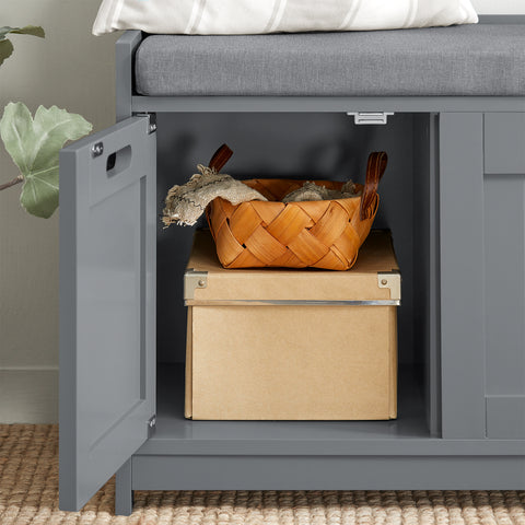 2 Cabinet-Doors & 1 Drawer Storage Bench, FSR80-SG