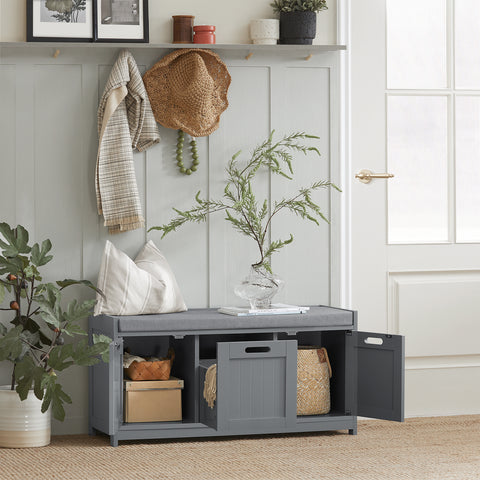 2 Cabinet-Doors & 1 Drawer Storage Bench, FSR80-SG