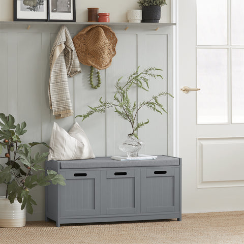 2 Cabinet-Doors & 1 Drawer Storage Bench, FSR80-SG