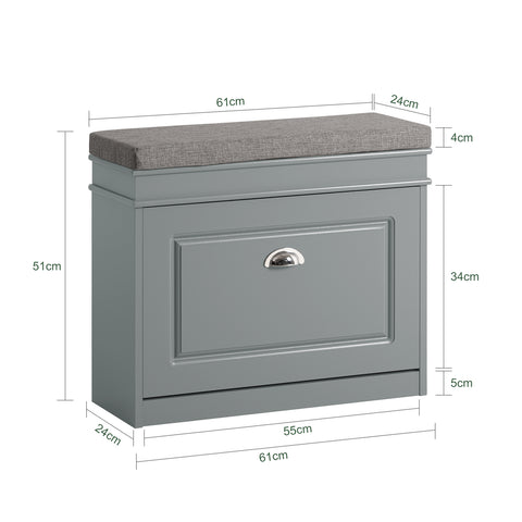 1 Flip-Drawer Shoe Bench, FSR82-K-HG