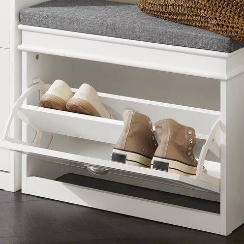 1 Flip-Drawer Shoe Bench, FSR82-K-W