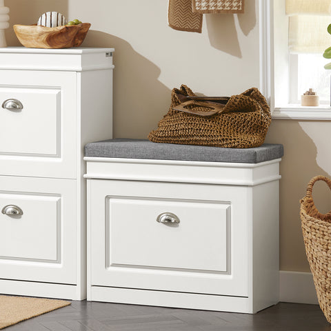 1 Flip-Drawer Shoe Bench, FSR82-K-W