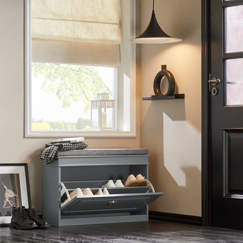 1 Flip-Drawer Shoe Bench, FSR82-L-HG