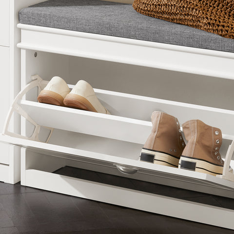 1 Flip-Drawer Shoe Bench, FSR82-L-W