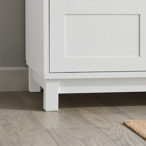 2 Cabinet-Doors, Drawer & Shelf Storage Bench, FSR86-W