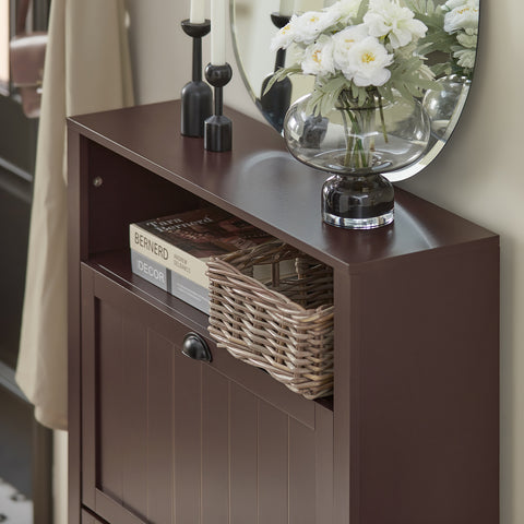 2 Flip-Drawers Shoe Cabinet Storage Cupboard, FSR87-BR