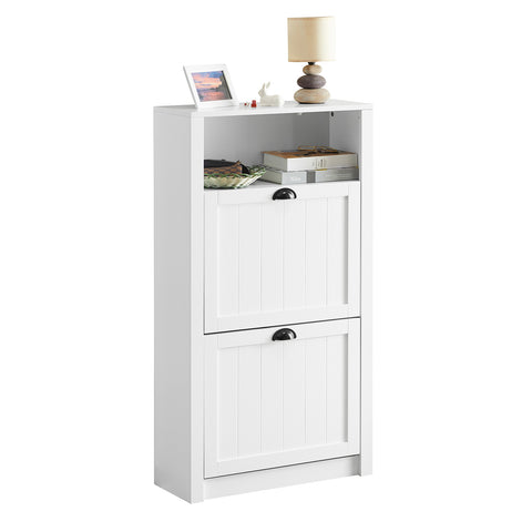 2 Flip-Drawers Shoe Cabinet Storage Cupboard, FSR87-K-W