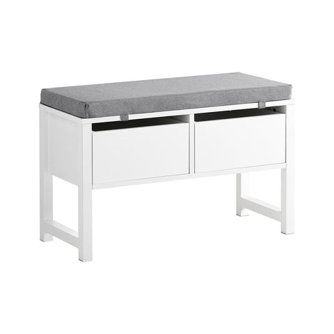 2 Slide-Drawers Storage Bench, FSR88-W