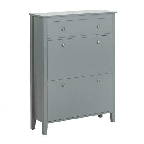 2 Flip-Drawers & 1 Drawer Shoe Cabinet Shoe Storage Organizer, FSR89-HG