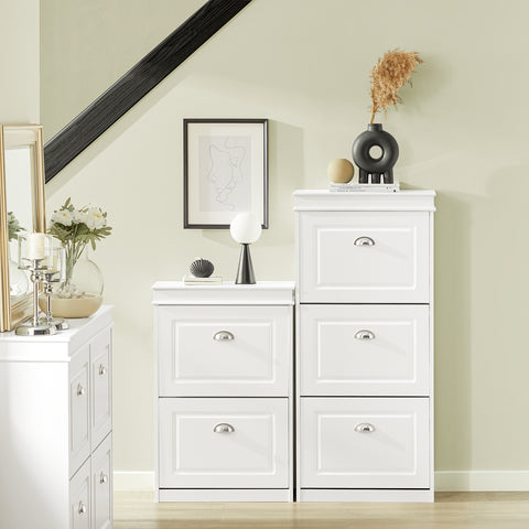 2 Drawers Shoe Cabinet Shoe Storage Organizer, FSR78-W