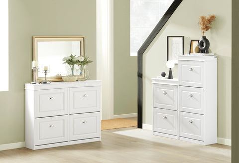3 Flip-Drawer Shoe Cabinet, FSR94-W