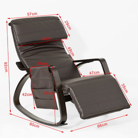 Rocking Chair with Adjustable Footrest, FST20-BR