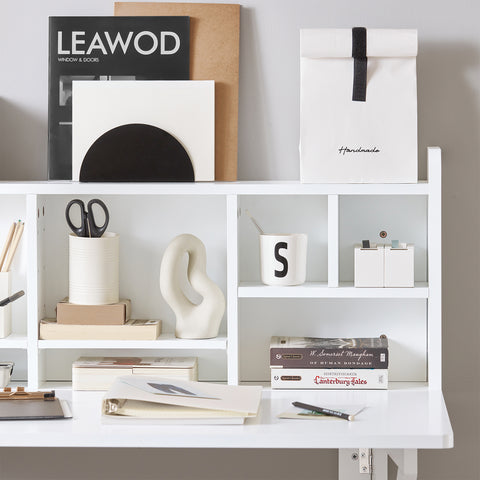 Wall-mounted Drop-leaf Desk with Shelves, FWT07-W