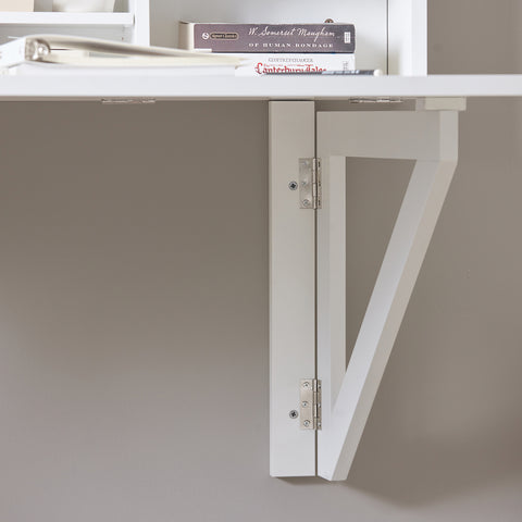 Wall-mounted Drop-leaf Desk with Shelves, FWT07-W