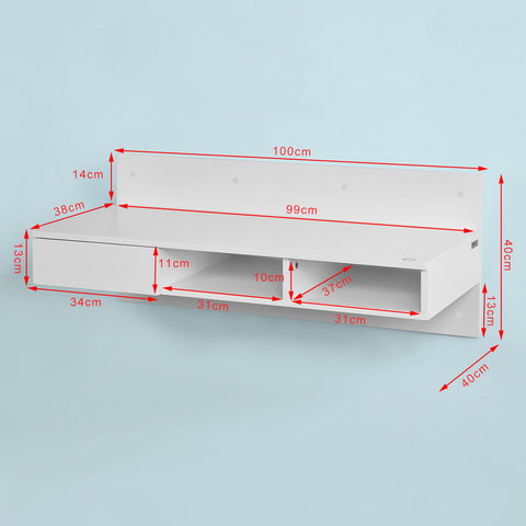 Wall-mounted Computer Desk with Drawer, FWT30-W