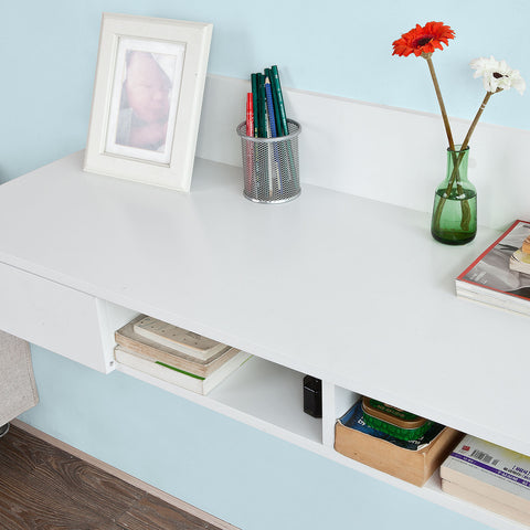 Wall-mounted Computer Desk with Drawer, FWT30-W