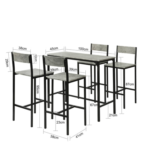 Bar Set-1 Bar Table and 4 Chairs, Furniture Dining Set, OGT14-HG